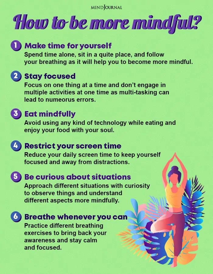 How to be more mindful infographic