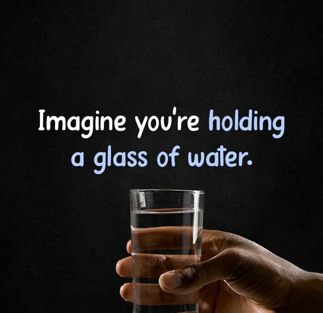 Imagine you're holding a glass of water