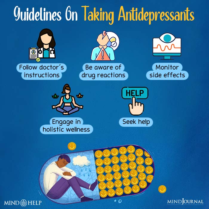 Guidelines on taking antidepressants.