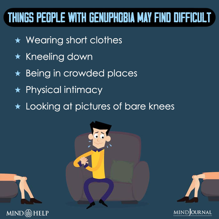 Things people with genuphobia may find difficult