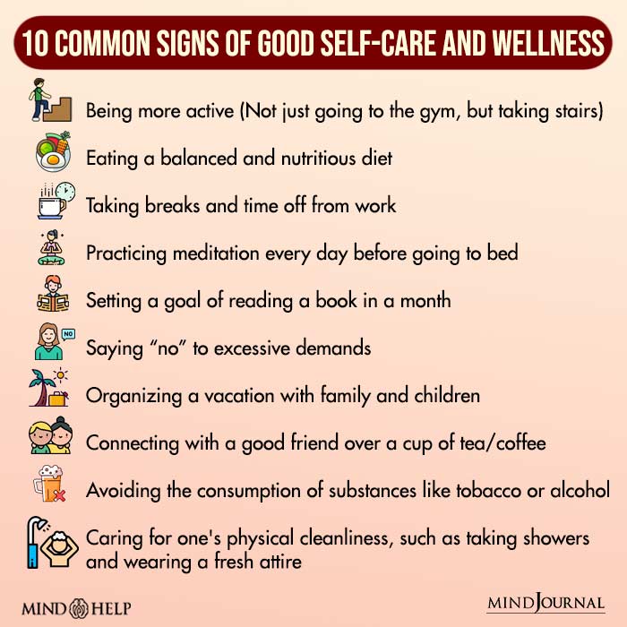 10 Common Signs of Good Self care and Wellness