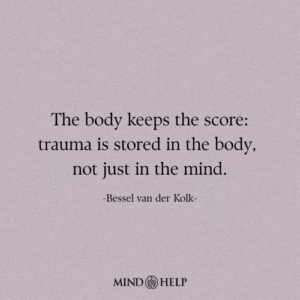 Trauma quote explaining emotional wounds and healing through mental health support, Mind Help.