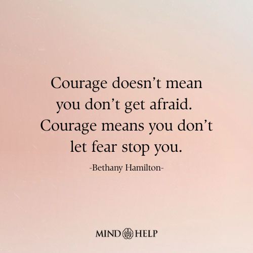 Resilience quote about overcoming fear and building mental strength, Mind Help.