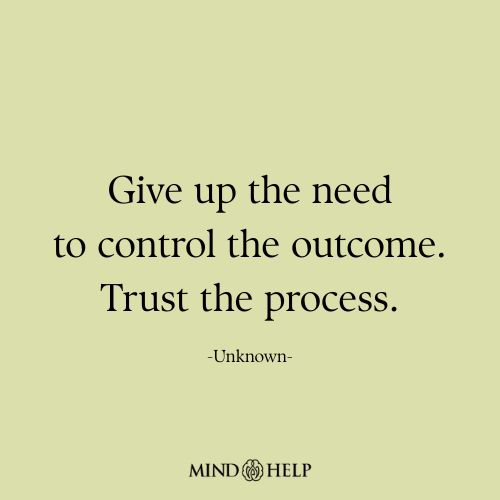 Quote about trusting the process of healing and surrendering control, Mind Help.