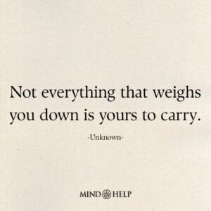 Emotional healing quote about releasing unnecessary emotional burdens, by Mind Help.