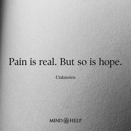 Quote about balancing emotional pain with hope, by Mind Help.