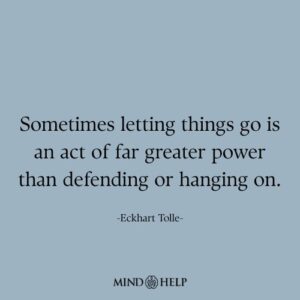 Quote about empowerment through emotional surrender and letting go, Mind Help.