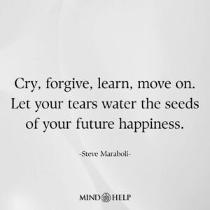 Emotional recovery quote about grief and future healing, by Mind Help.