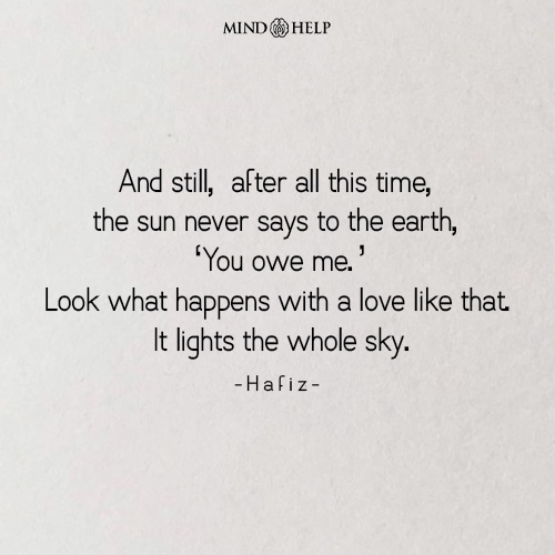 Hafiz quote about selfless love