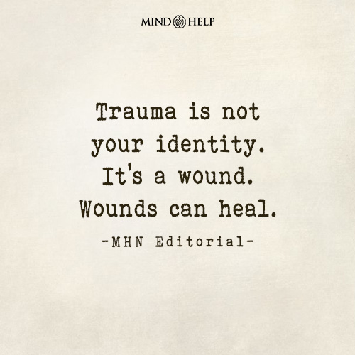 Quote about trauma not being an identity