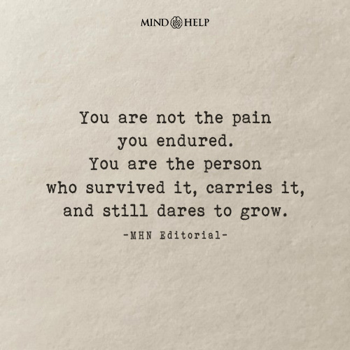 Quote about surviving trauma and choosing growth