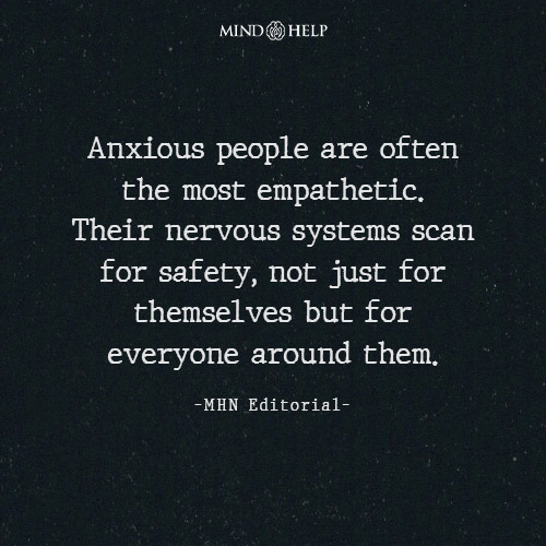 Quote about anxious people and empathy