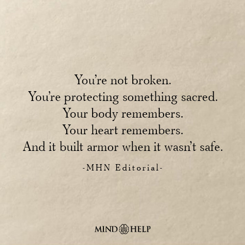 Quote about trauma as protection, not brokenness