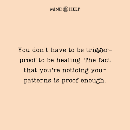 Quote about trauma triggers and awareness