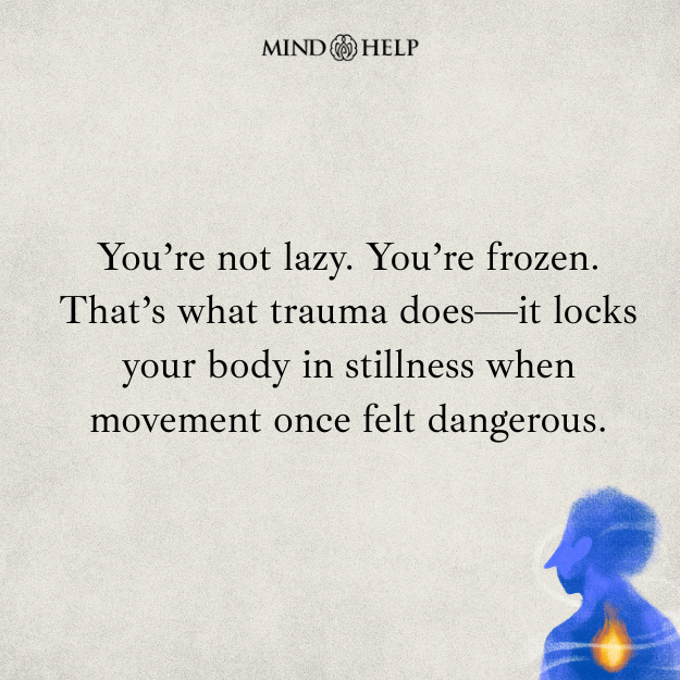 Quote about freeze response and trauma paralysis