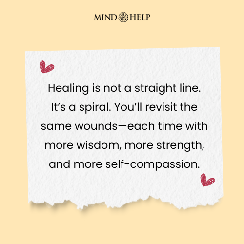 Quote about spiral pattern of emotional healing