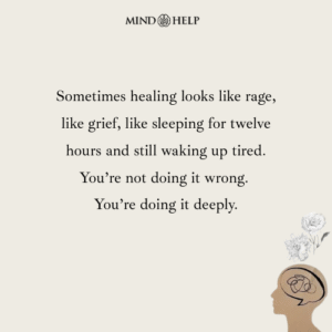 Quote about how real healing can feel hard and exhausting
