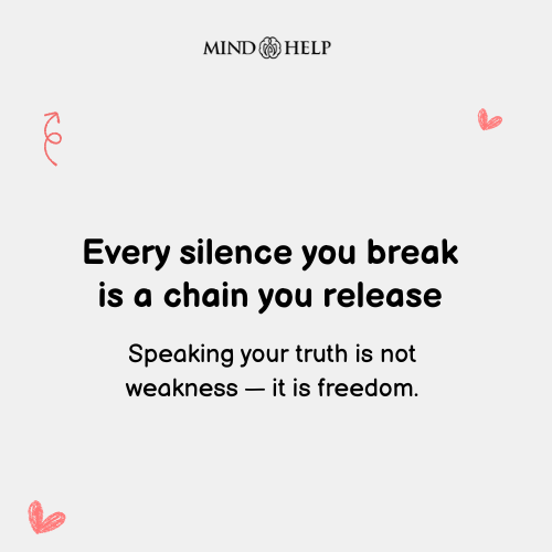Breaking Silence Is Breaking Chains – Trauma Healing Quote
